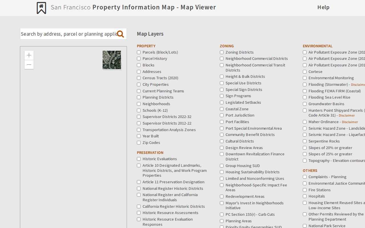 San Francisco adjacent parcel map for a neighbors lookup