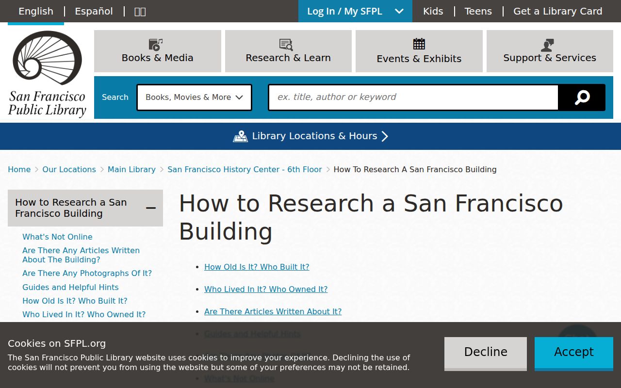 San Francisco previous residents house history guide