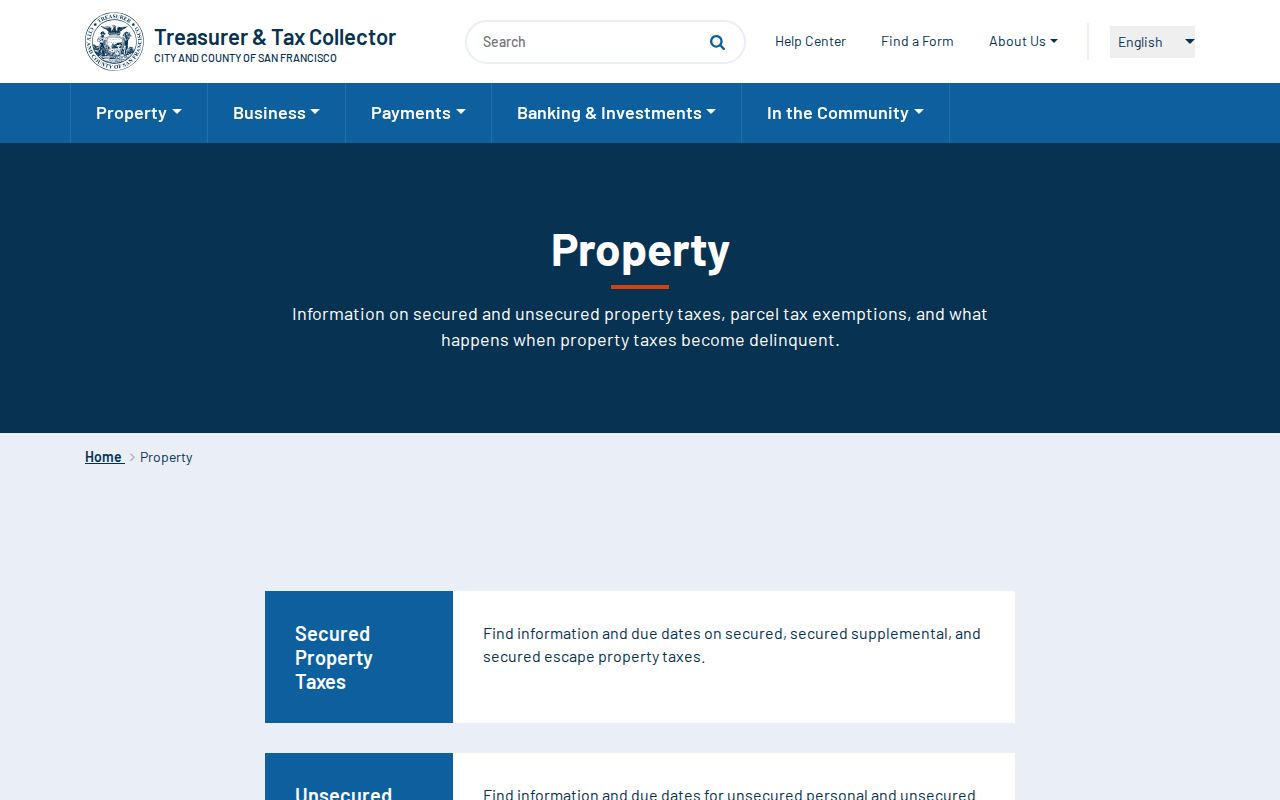 San Francisco property tax route supporting a street directory parcel search